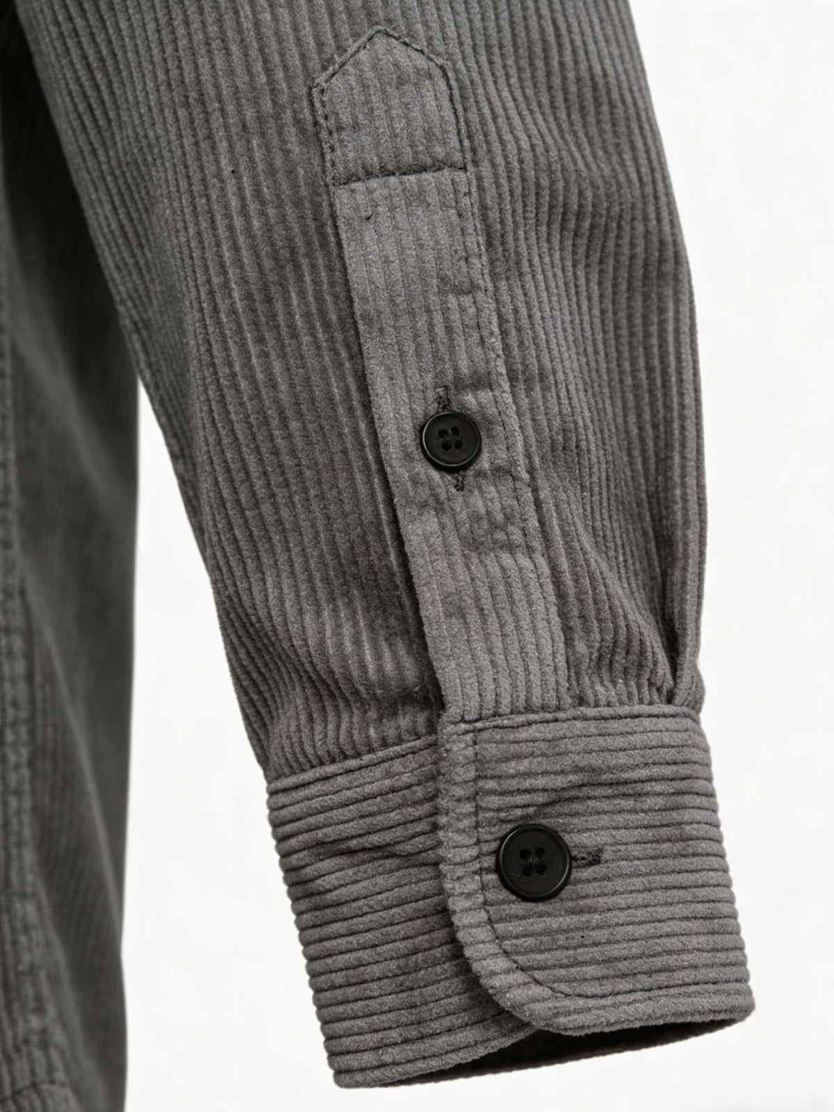 Men'S Fashion Versatile Casual Long-Sleeve Shirt, Multiple Colors Available, Pocket Design Corduroy Top Shirt Jacket - Grey