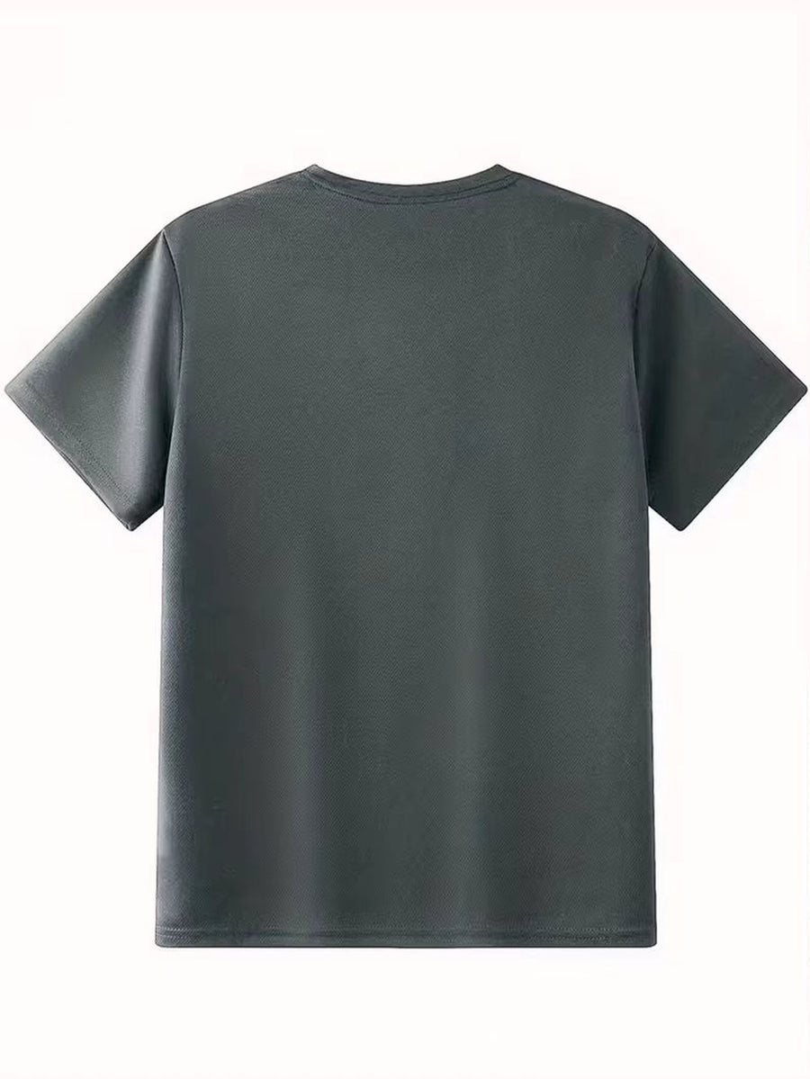 2026 Latest Casual T-Shirt for Men, Featuring a Easy Geometric Pattern And Short Sleeves. It Is Comfortable And Versatile to Wear, with a Design That Combines Vertical Stripes And Triangular Elements - Dark Gray