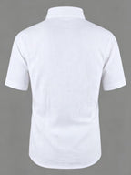 Men'S Summer Casual Short Sleeve Shirt, Outdoor Leisure Sports Print Lapel Comfortable Short Sleeve - White