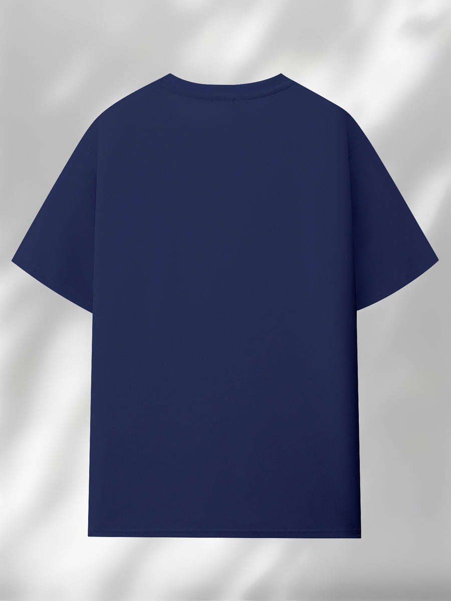 Easy Style GYM THERAPY Letter Pattern Print Men'S T-Shirt, Casual Top, Men'S Patterned T-Shirt, Summer, Comfortable And Breathable Short Sleeve T-Shirt, Fashionable Men'S Casual Top, Summer Fashion Outdoor Short Sleeve - Navy Color