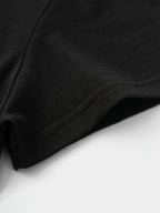 Artistic Smiling Face Pattern, Women'S Hot Outfit with Sexy Design And Buttons, Non-V-Neck Women'S T-Shirt, Suitable for All Four Seasons, Revealing Y20K/Casual/Sports/Commuting/Fashionable/Elegant, Comfortable And Breathable Gift - Black