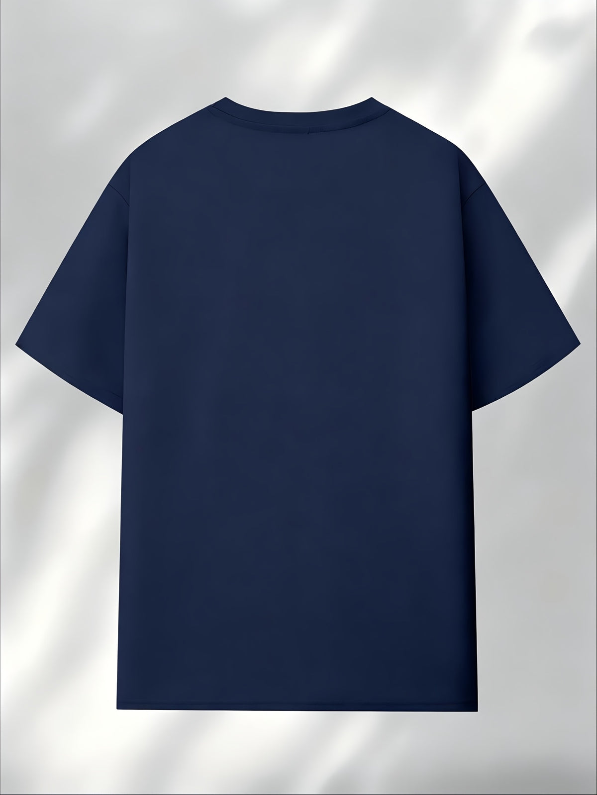 Men'S 2D Novelty Short Sleeve T-Shirt Printed with Minimalist Snowy Paris Elements Pattern, Loose Comfortable Crew Neck, Street Trendy Casual Summer Top, Breathable Fabric - Navy Color