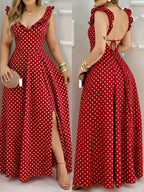 Leidia Polka Dot Long Gown - Mixed colors