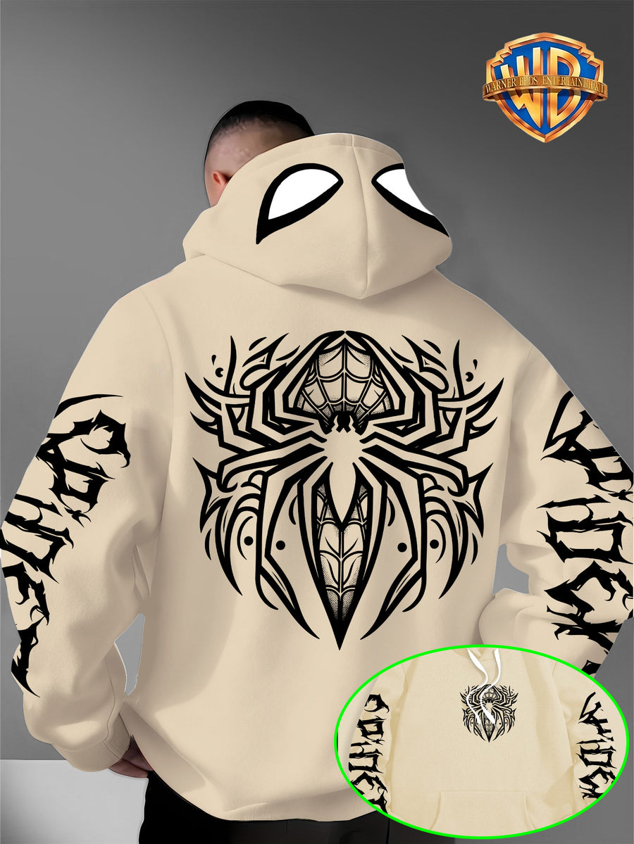Warner Authorized Unisex Autumn Winter Hooded Sweatshirt, Suitable for Dark Gothic Enthusiasts, Street Fashion Players, Campus Daily Outings, Casual Shopping, Couple And Best Friend Trendy Wear - Off-white