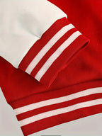 Classic Campus Style Men'S Casual Campus Fashion Youthful Bright Fashion Zipper Pocket Baseball Jacket - Red