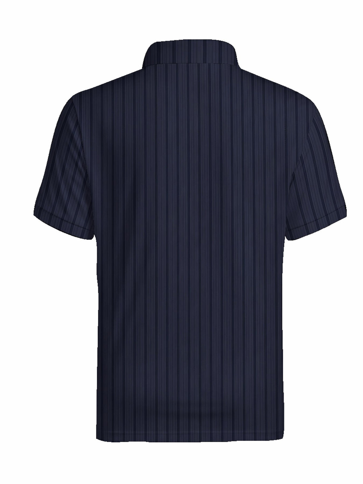 [Printed Design - Not Textured] Men'S Short Sleeve Zip Polo Shirt, Navy Vertical Stripe, Digital Print, Zip Placket, Polyester, Casual, for Daily Wear And Commuting, Summer - Mixed colors