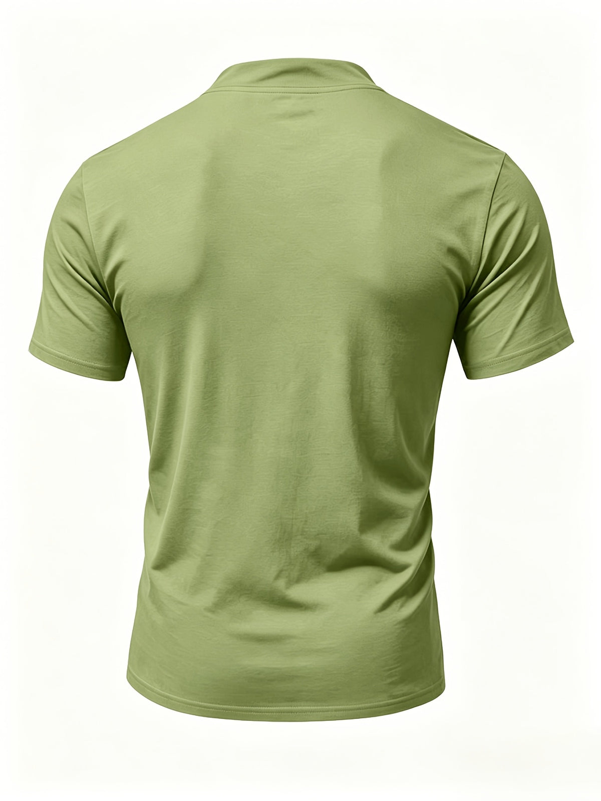 2026 New Men'S Casual Small Lapel Solid Color Short Sleeve, 2pcs Set - Military Green And Wine Red
