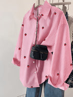 Elegant Special Edition Women'S Printed Shirt - Long Sleeve Button-Up, Classic Collar, Suitable for Office, Commute, Or Formal Events, Office Wear, Exquisite Casual - Mixed colors