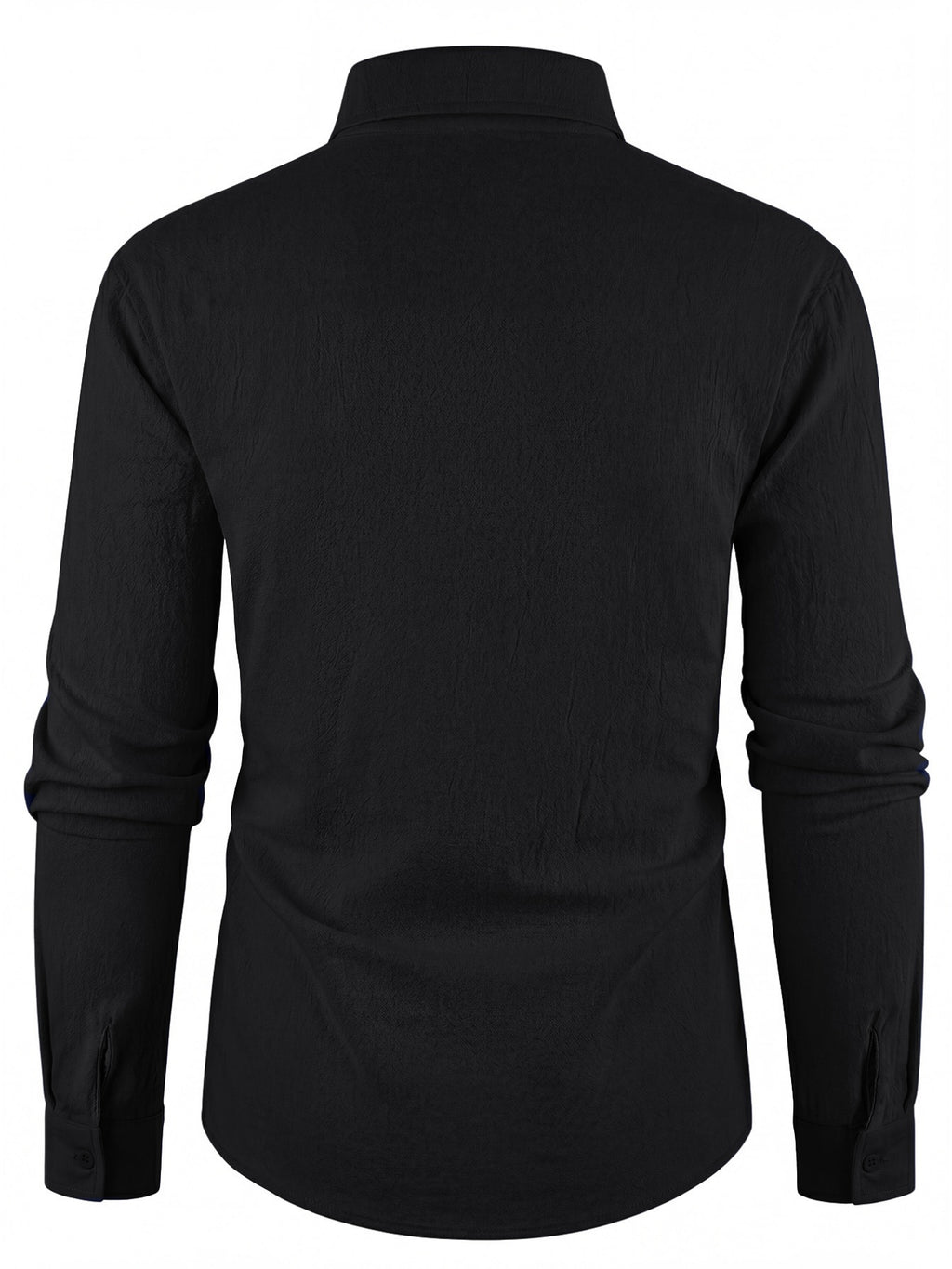 Retro Casual Men'S Long Sleeve Cardigan Shirt TOHATSU Logo Easy Letter Print Textured Loose Casual Shirt - Black