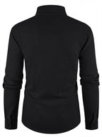 Retro Casual Men'S Long Sleeve Cardigan Shirt TOHATSU Logo Easy Letter Print Textured Loose Casual Shirt - Black
