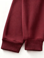 Men's Fashion Trendy Casual Solid Color Hooded Sweatshirt - Burgundy