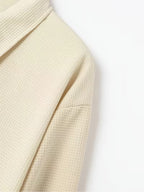 Men'S Waffle Texture Lapel Jacket - Minimalist Letter Print - Premium Texture And Layered Feel - Soft, Breathable, Comfortable, Versatile - Functional Pockets for Storage - Ideal for Business Commute, Casual Wear, And Travel - Khaki