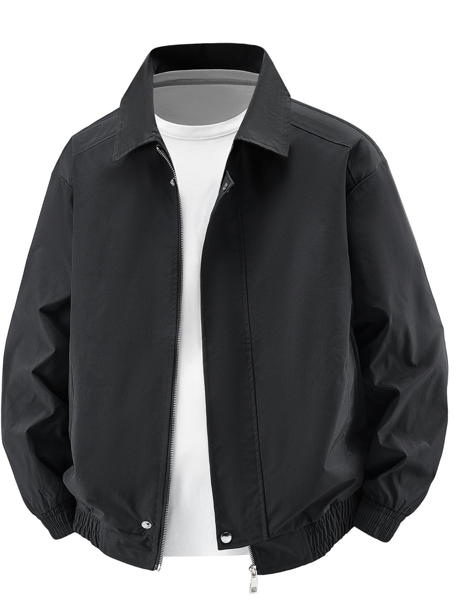 Autumn Winter New Men'S Lightweight Casual Sports Functional Jacket, Lapel Fashion Casual Jacket Coat, Loose Multi-Pocket Retro Top - Black