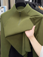 Fathers Day Gift for Men 2026 Early Spring New Half-Zipper Solid Color Men'S Sweatshirt, Easy And Atmospheric Comfortable Breathable, Daily Commute Casual - fern green