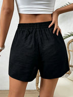 Elastic Waist Shorts - Black