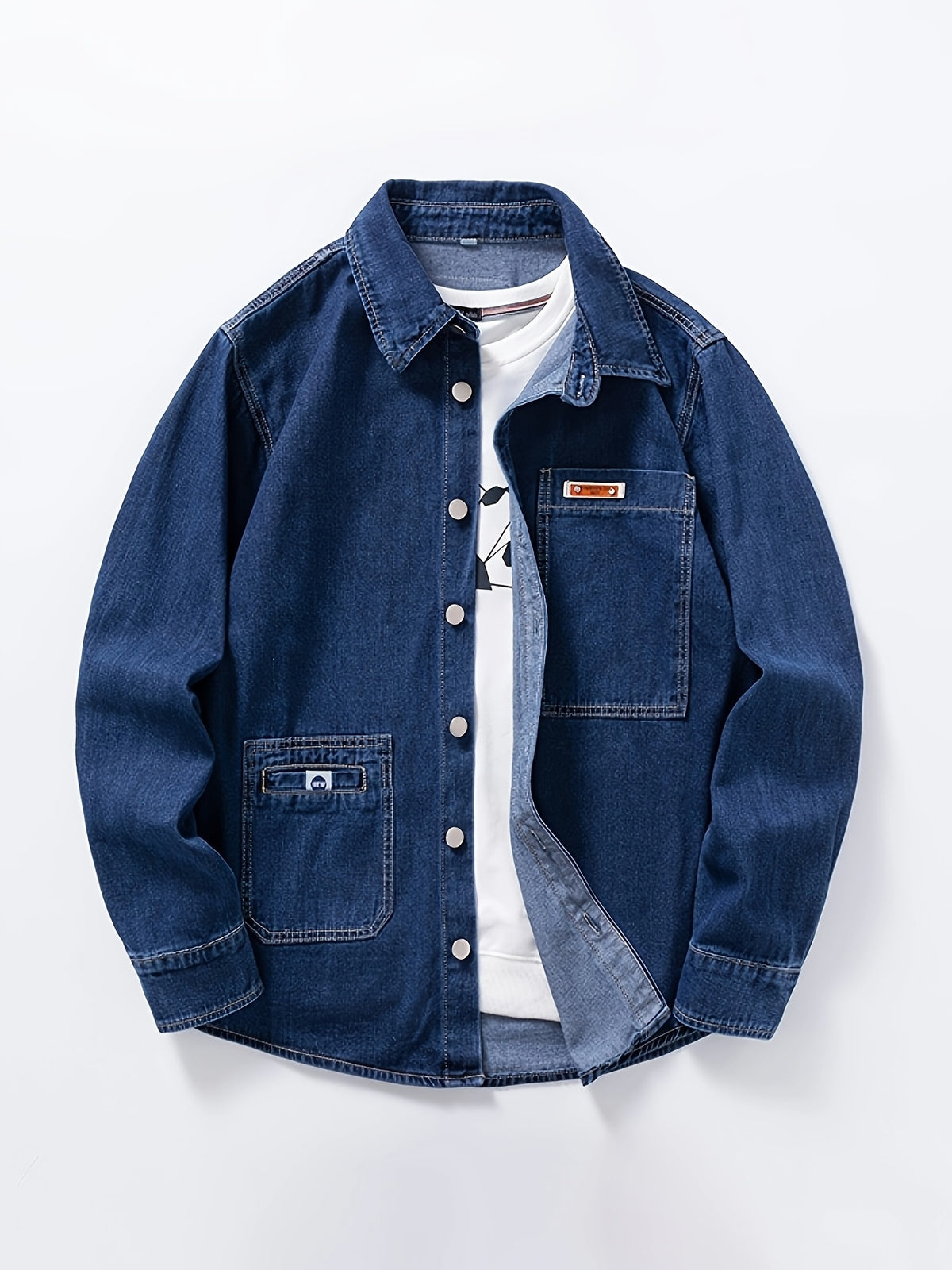 810# Men's Denim Shirt - Blue