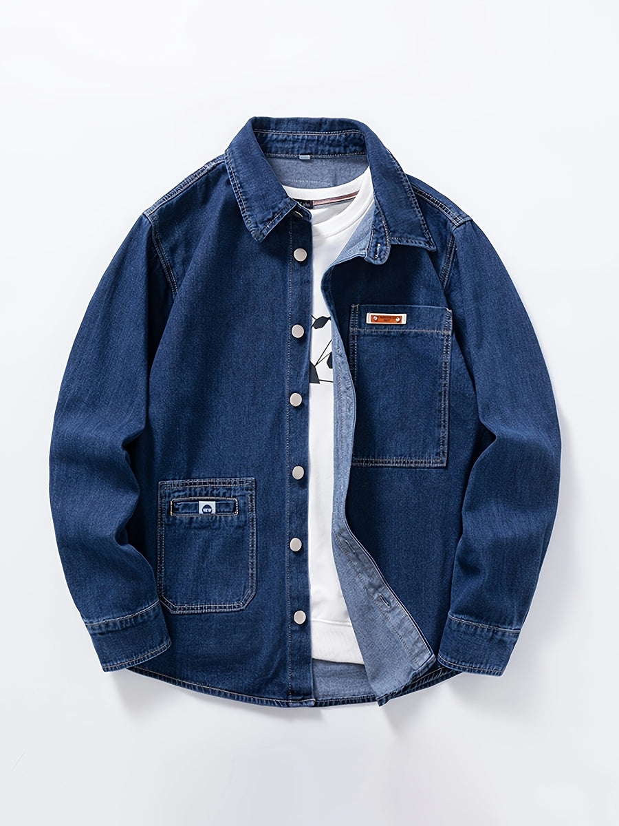 810# Men's Denim Shirt - Blue
