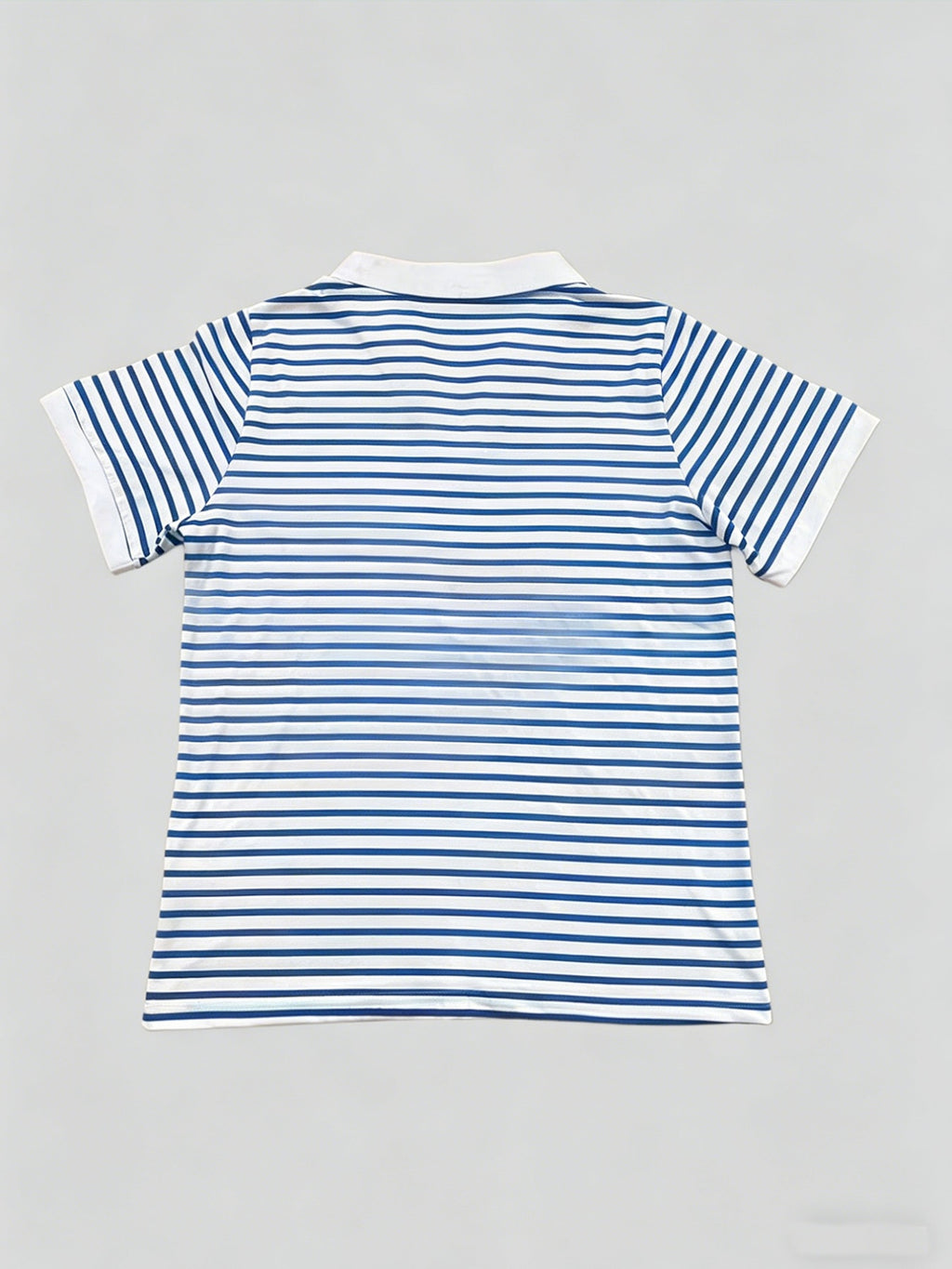 New Summer V-Neck Lapel Striped Polo Shirt for Women, Regular Shoulder Fit, Classic Striped Design, Short Sleeves with  Cute and Playful Cat Graphic Print, Versatile Top for Casual Daily Wear and Commuting - Blue