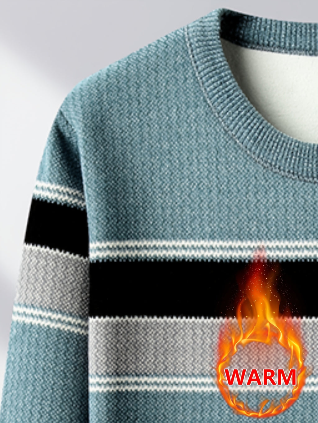 Minimalist Urban Fleece Knit Sweater for Daily Commute - Blue