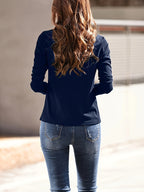 Women'S Easy Outfit Collared Top Polo Shirt - Navy Color
