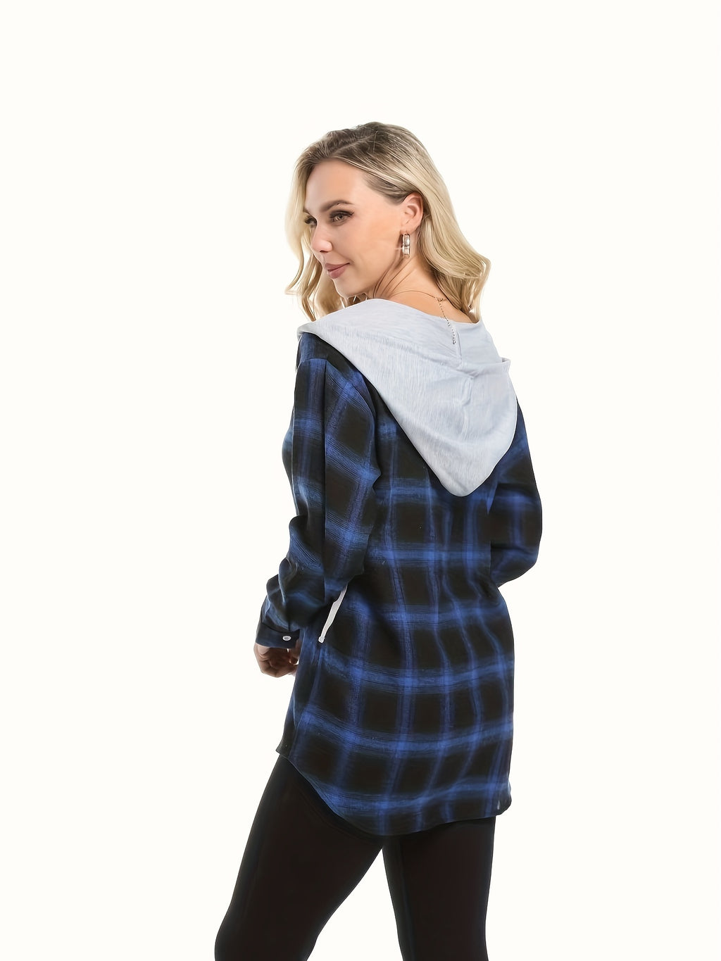 Casual Hooded Plaid Shirt - Mixed Color 2