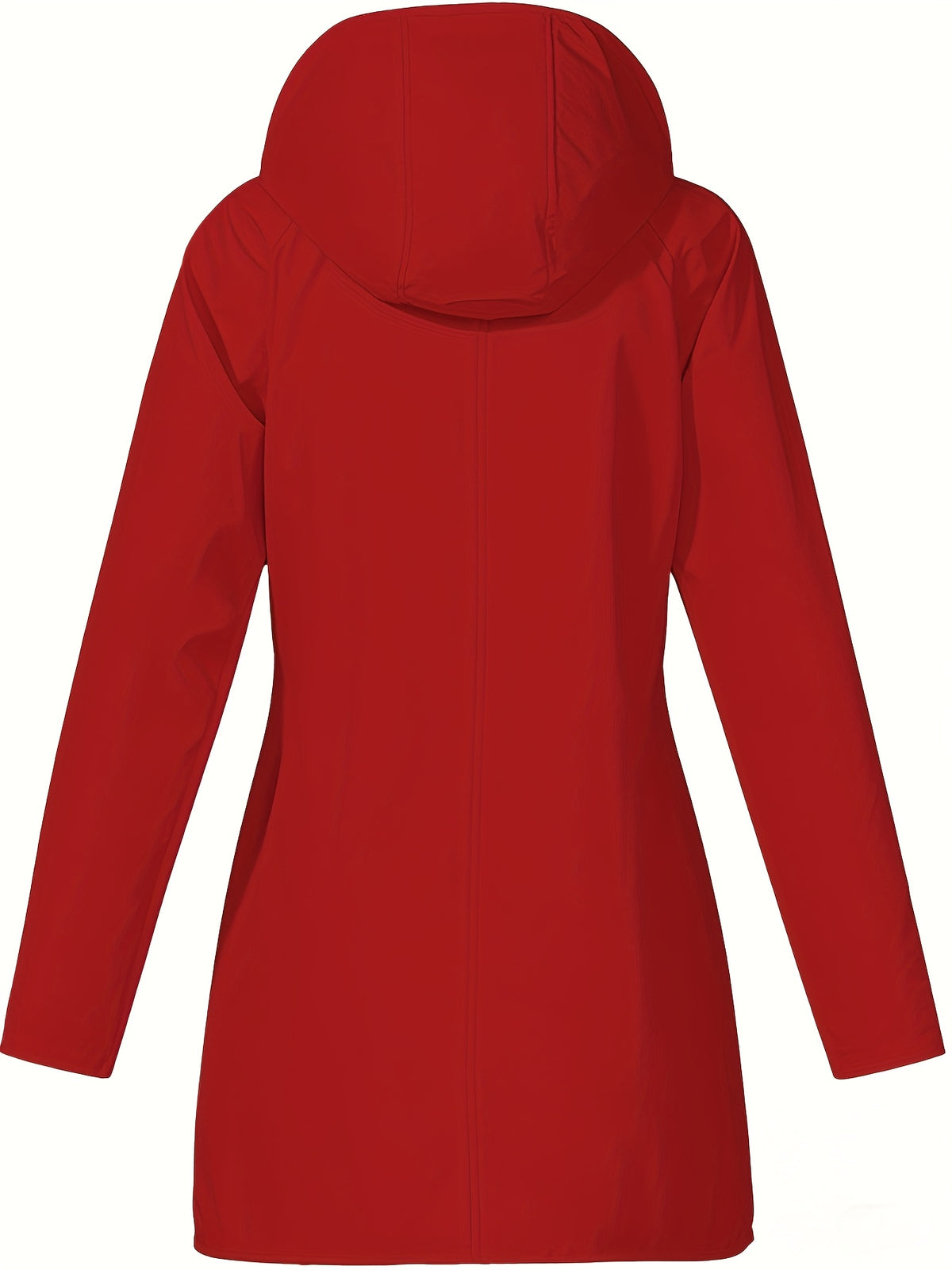 Women's jacket hooded lightweight outdoor long hooded windbreaker - 【Red】