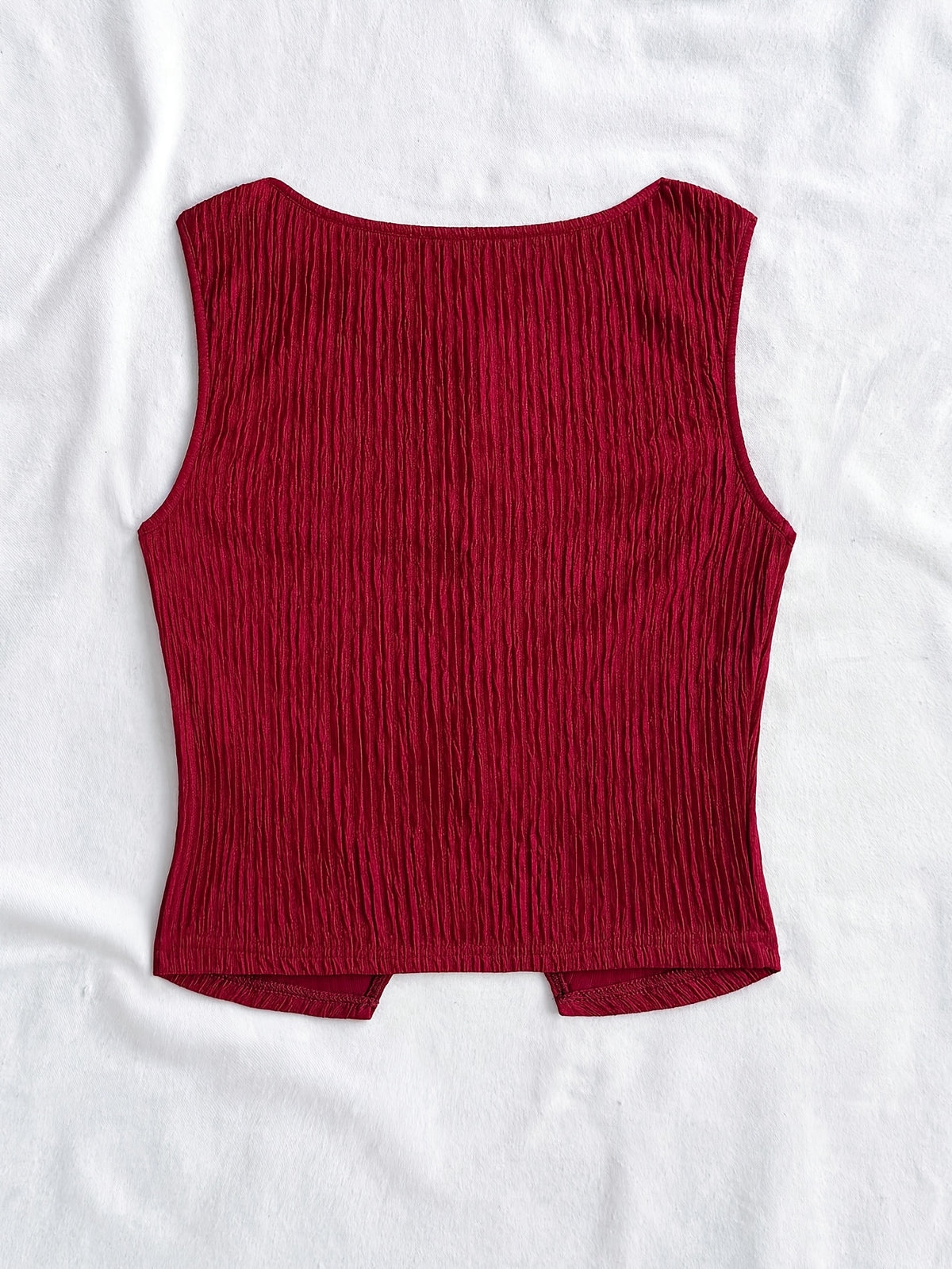 Women'S Fashion Bow Tie Decorated Vest - Burgundy