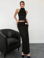 Latest Style Women's Halter Backless Top - Black