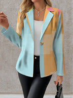 A Stylish And Elegant Women'S Coat with a Plaid Pattern, Perfect for The Autumn Season - Mixed colors