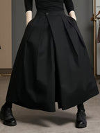 Women's Loose Ankle Pants, Fashion Elastic Waist Wide Leg Trousers - Black
