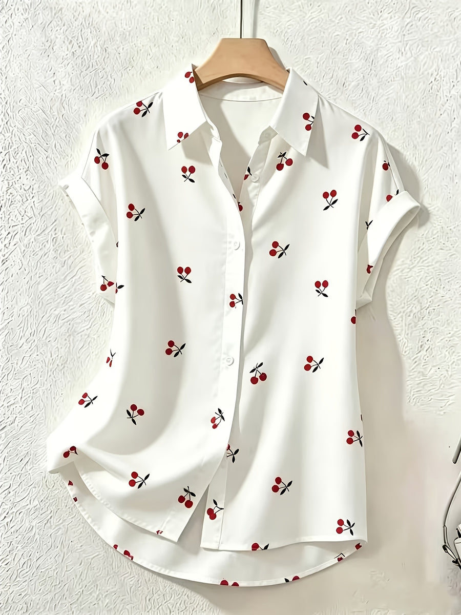 Women's New Short-Sleeve Shirt, Cute, Sweet, Youthful, Casual, and Versatile Top - Multicolor