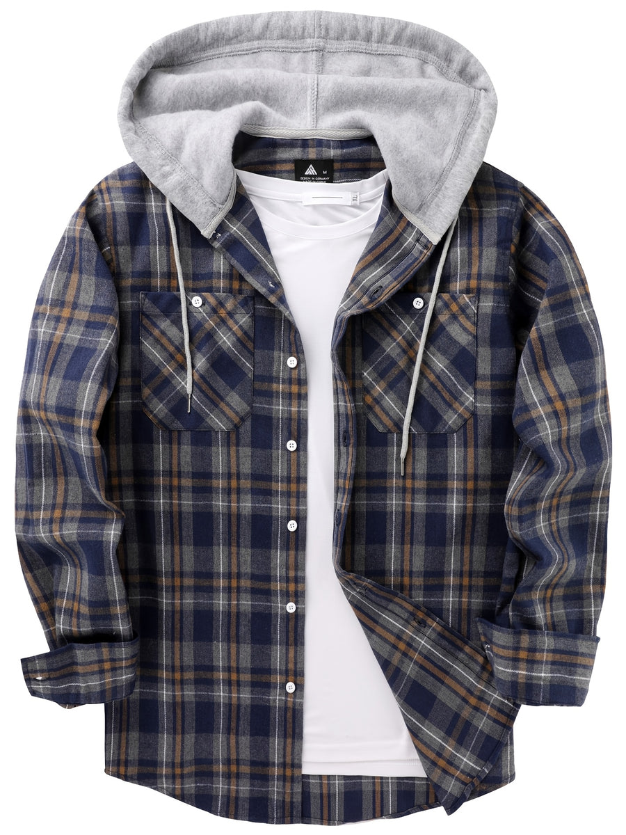 Men's Hooded Sweatshirt - Grid 8
