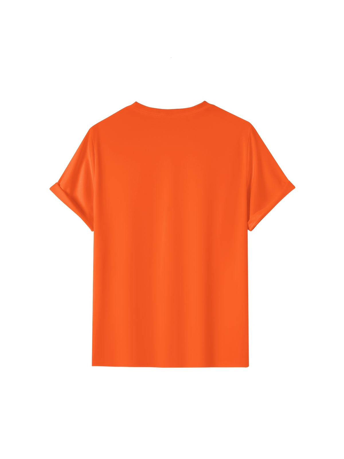 Men's T-Shirt with Letter A Print - Casual Wear - Orange