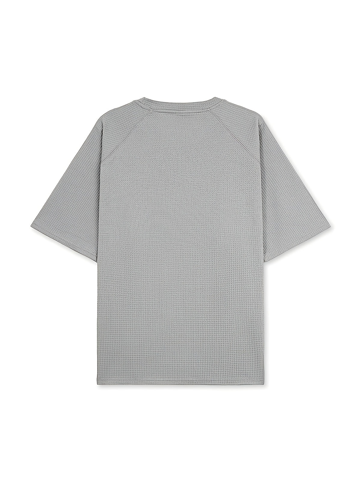 Men'S 2-pc Premium Textured T-Shirts, Casual Short Sleeve Waffle Knit And Jacquard Crew Neck Tees, Lightweight Solid Athletic Summer Tops, Breathable Workout Everyday Fashion Shirts for Men - Grey+White
