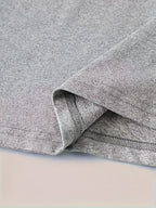 1pc Petal Pattern Striped Print New Y2K Style Women'S Elegant Autumn Winter Casual Athletic Long Sleeve Single Sleeve Comfortable Breathable Top - Light Grey