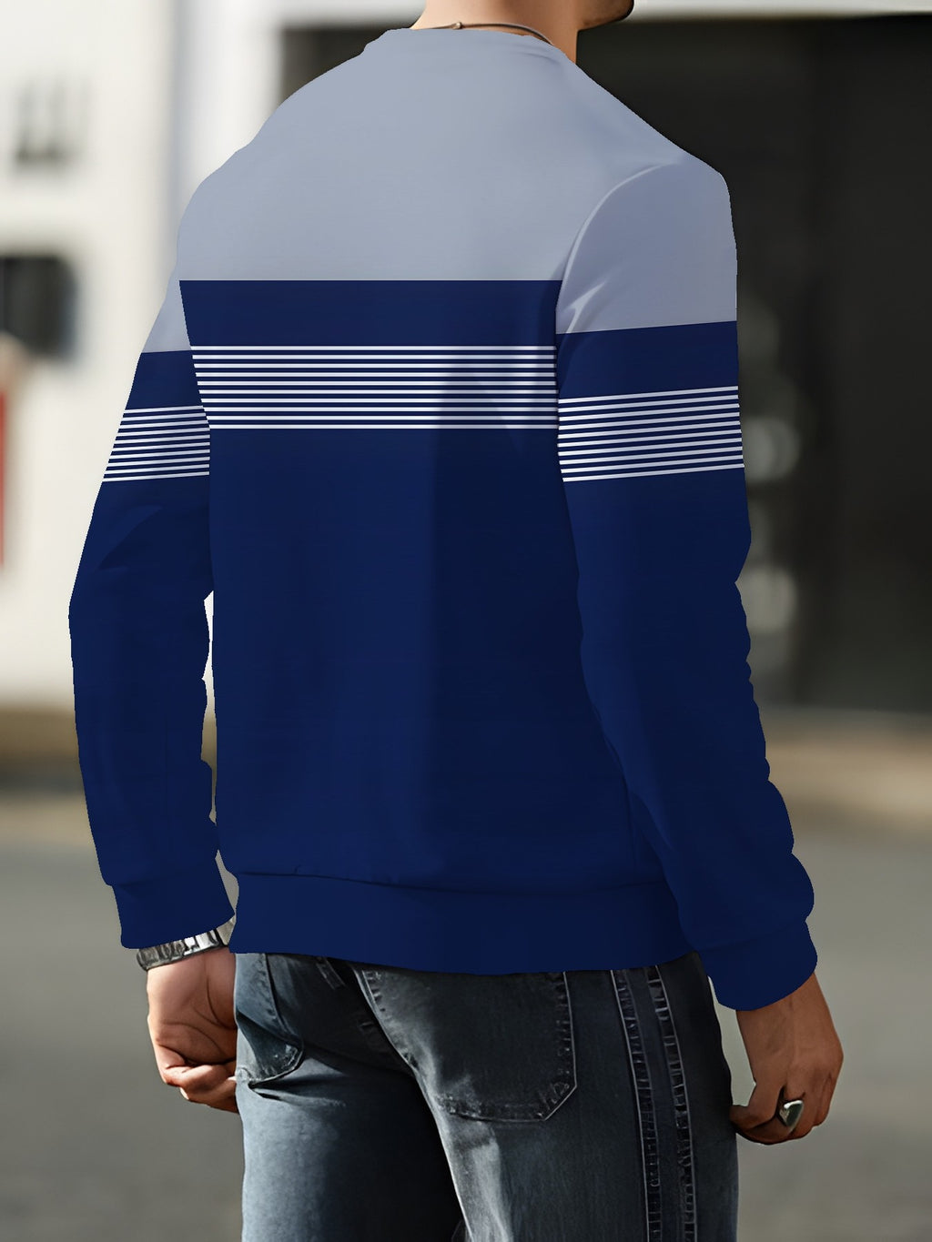 New Fashion Trendy Round Neck Sweatshirt Long Sleeve Autumn Winter Print Round Neck Sweatshirt Men'S Top - Mixed colors