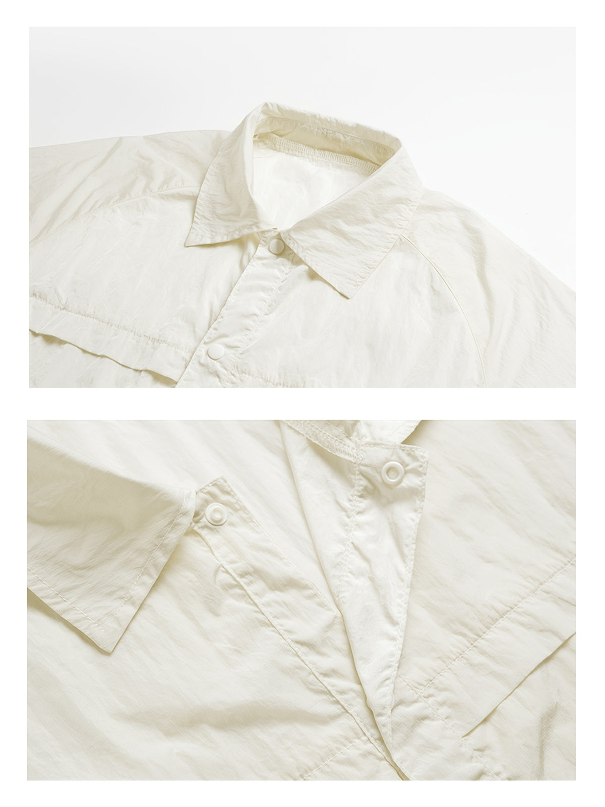 Men's Lightweight Functional Style Short-Sleeve Shirt Jacket with Snap Button Closure and Lapel Collar, Breathable Fabric, Loose and Comfortable, Not Stuffy, Suitable for Urban Commuting, Travel, Outings, Weekend Leisure, and Multiple Scenarios - Khaki