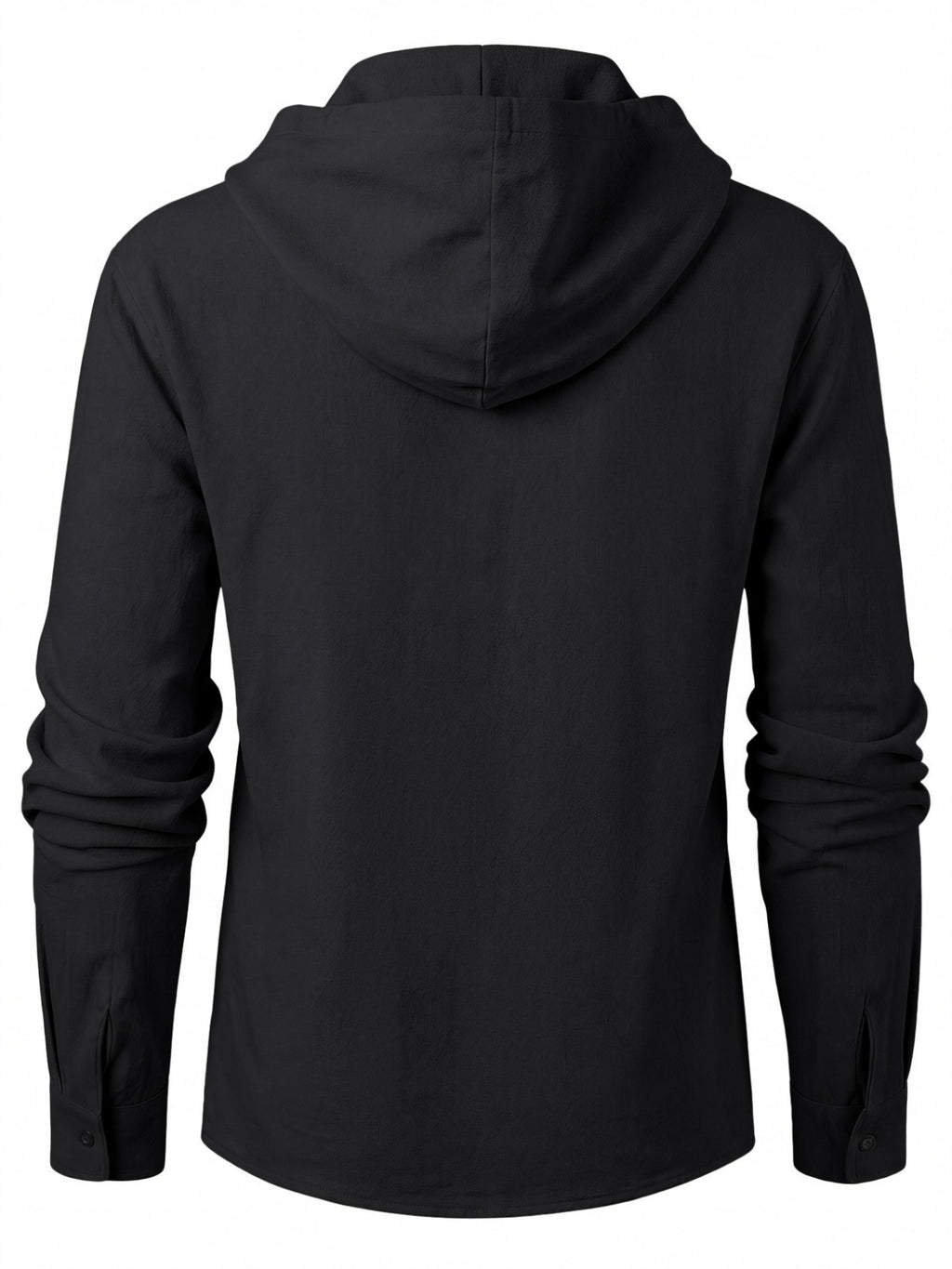 Men'S Linen Shirt, Multi-Scene Versatile Hooded Drawstring Long Sleeve Style, V-Neck Cross-Tie Rich Design Detail, Small Floral Los Angeles Print Easy Accent Shirt, Adjustable Drawstring, Suitable for Home And Outings, Casual Dates, And Leisure - Black