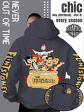 Men'S Hooded Sweatshirt, Cool American Retro Street Style, Classic Original Family Full Assembly Design, with Vintage Bold Font Decoration, Sleeve Theme Patterns, Machine Washable And Non-Deformable, Fall/Winter Skin-Friendly Warm Long Sleeve Top - Dark Gray