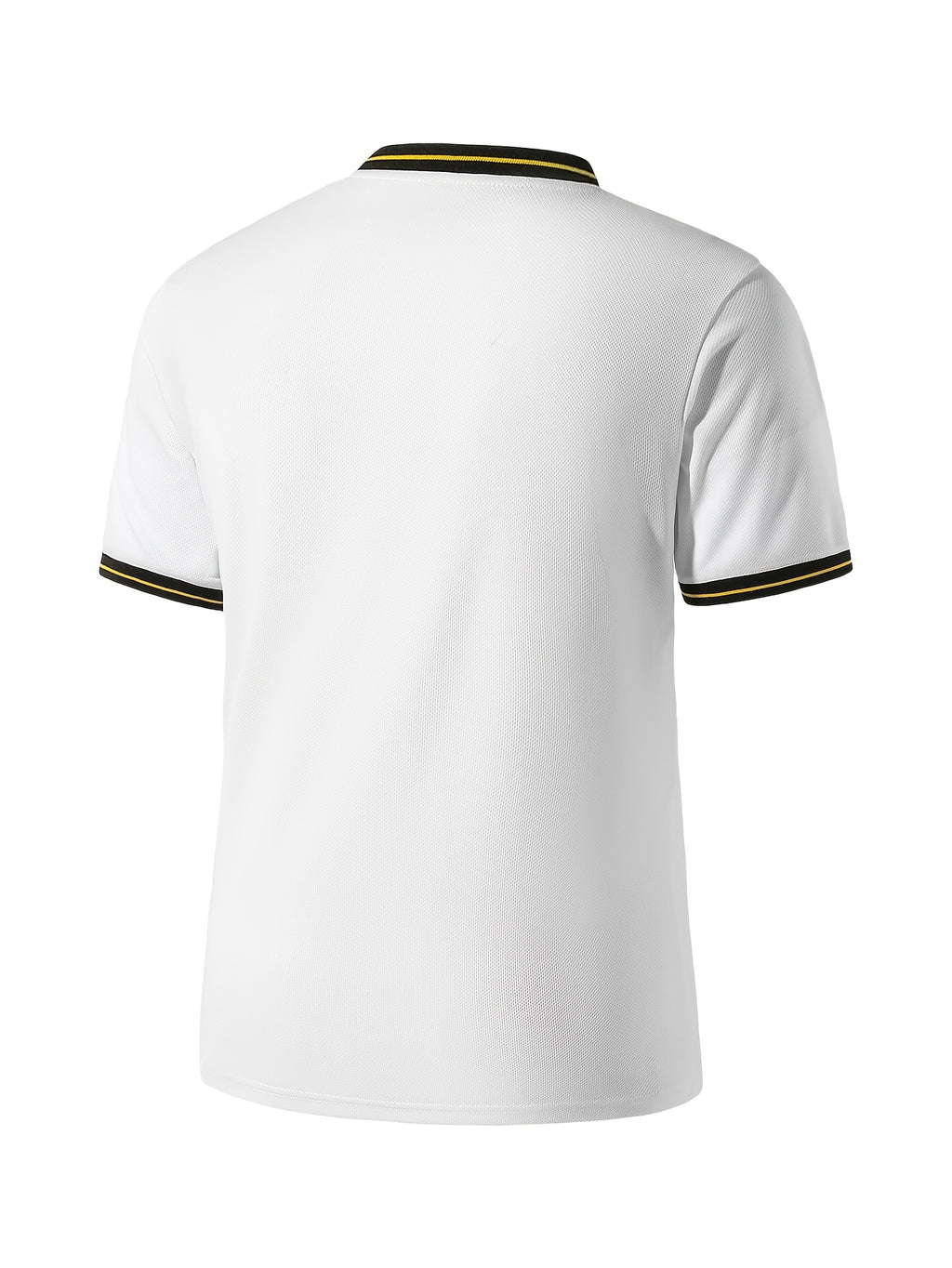 Summer Men'S Athletic Fitness Color-Block Round Neck Short Sleeve Top - White