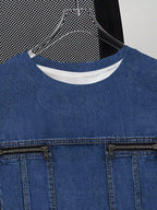 [New Arrival] Summer Men'S Short Sleeve T-Shirt Imitation Faux Denim Loose All-Match Round Neck Top Trendy Casual Half Sleeve Base Layer - Mixed colors