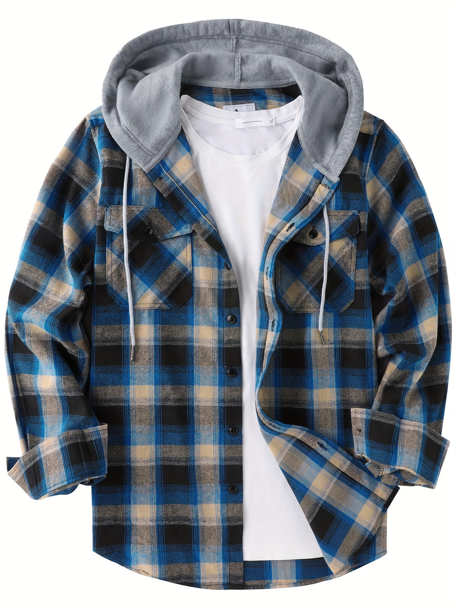 Men's Hooded Sweatshirt - Grid 7