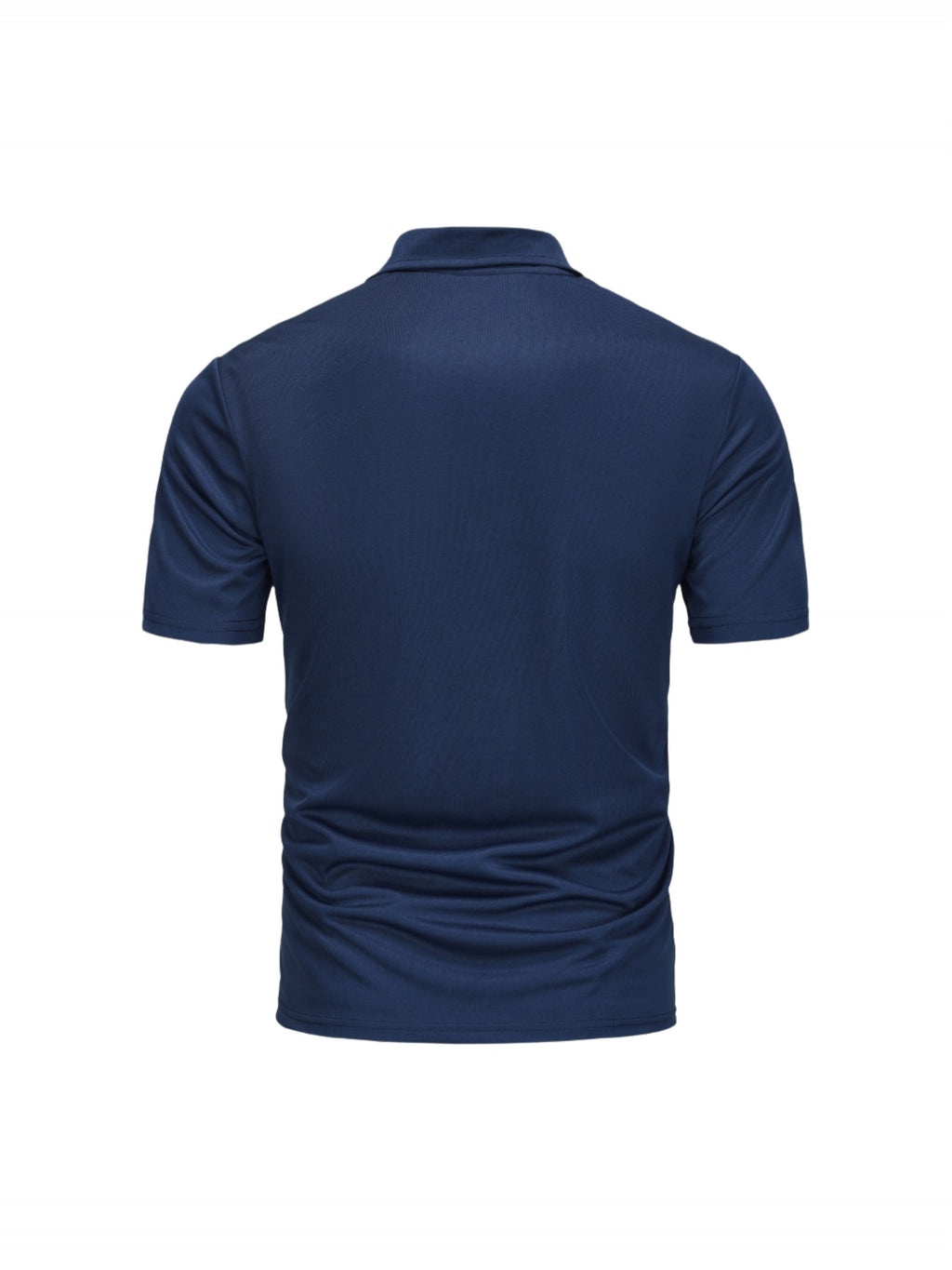 Two-pc Men's Zippered Polo Shirt, New Men's Business Travel Lapel Polo Short Sleeve, Particularly Stylish Short Sleeve Top - Navy Blue + Light Blue