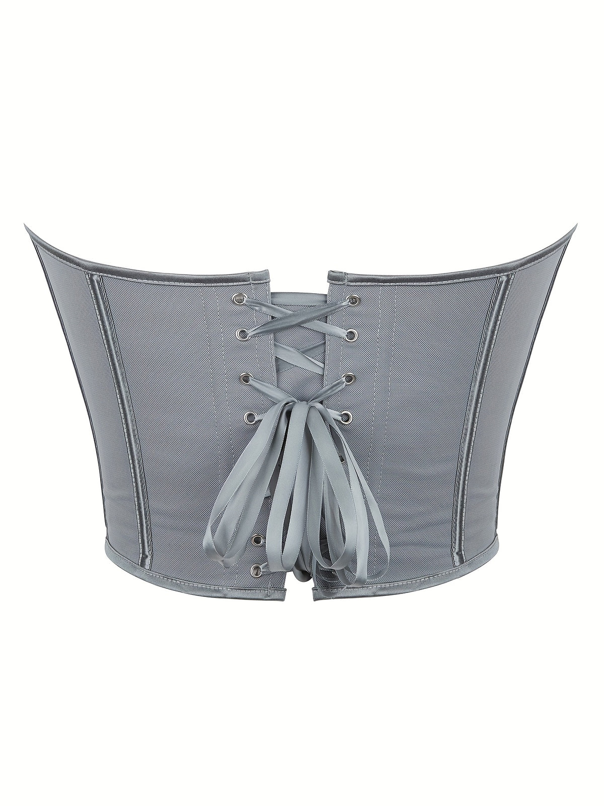 Sexy Women's Strapless Mesh Top, Breathable Double-Layer Frosted Texture, Women's Sexy Court-Style Corset Top - Grey