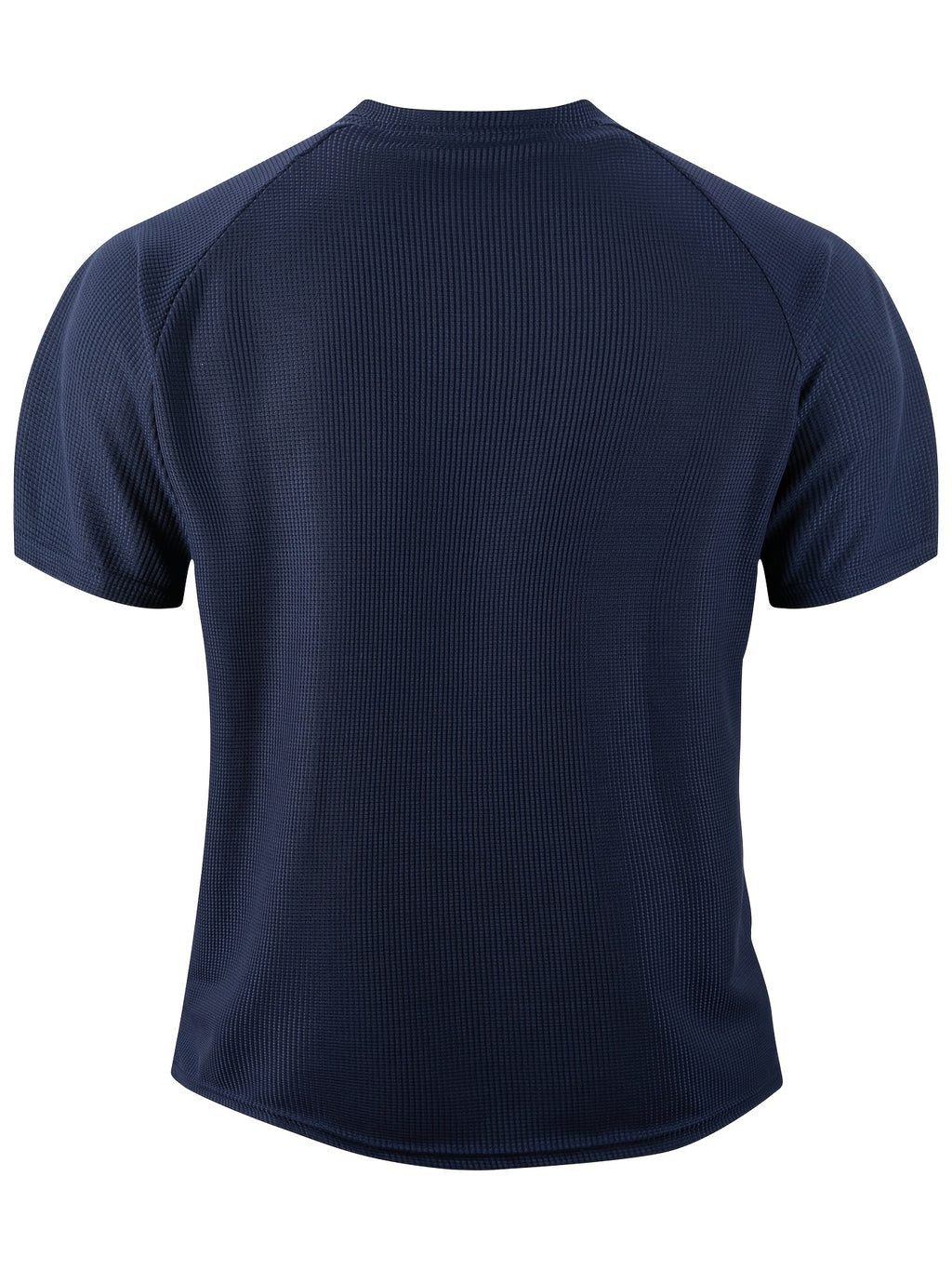 Summer Casual Fashion Men's Short-Sleeve Henley T-Shirt, Outdoor Leisure Work Running Comfortable European and American Trendy Versatile Men's Casual Shirt, Minimalist Outdoor Breathable Training Casual Men's Versatile Polo Shirt - Navy Color