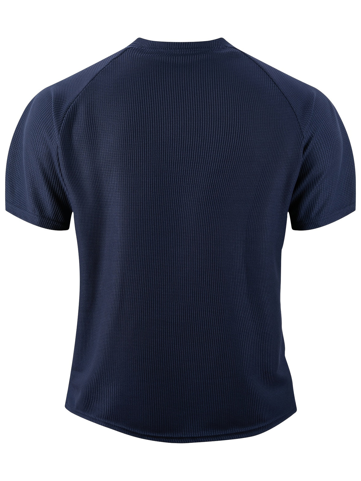 Summer Casual Fashion Men's Short-Sleeve Henley T-Shirt, Outdoor Leisure Work Running Comfortable European and American Trendy Versatile Men's Casual Shirt, Minimalist Outdoor Breathable Training Casual Men's Versatile Polo Shirt - Navy Color