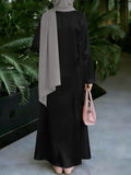 New Middle Eastern Style Muslim Elegant Robe, Featuring Middle Eastern Ethnic-style Prints and a Long Skirt Design, Suitable for Eid Al-Fitr and Eid Al-Adha. This Loose, Comfortable, and Breathable Long-sleeve Dress Is Perfect for Commuting - Mixed colors