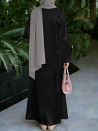 New Middle Eastern Style Muslim Elegant Robe, Featuring Middle Eastern Ethnic-style Prints and a Long Skirt Design, Suitable for Eid Al-Fitr and Eid Al-Adha. This Loose, Comfortable, and Breathable Long-sleeve Dress Is Perfect for Commuting - Mixed colors