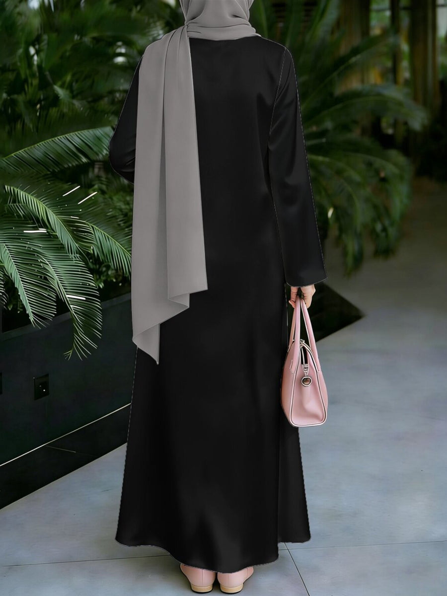 New Middle Eastern Style Muslim Elegant Robe, Featuring Middle Eastern Ethnic-style Prints and a Long Skirt Design, Suitable for Eid Al-Fitr and Eid Al-Adha. This Loose, Comfortable, and Breathable Long-sleeve Dress Is Perfect for Commuting - Mixed colors