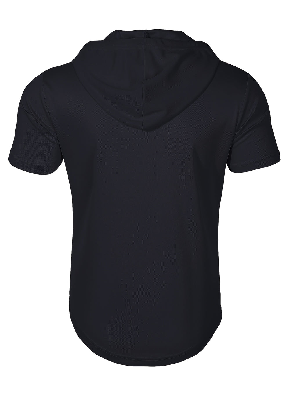1 Men's Casual Henley Shirt, Men's Sportswear Fitness Hooded Short-Sleeve T-Shirt, Summer Hooded Sports Top T-Shirt - Black